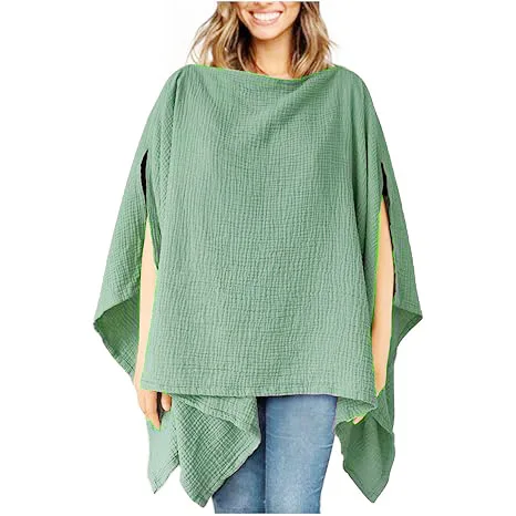 Capas de enfermagem de algodão respirável fácil usar bebê recém-nascido mãe cachecol de enfermagem gaze pano capa de assento de carro do bebê novo