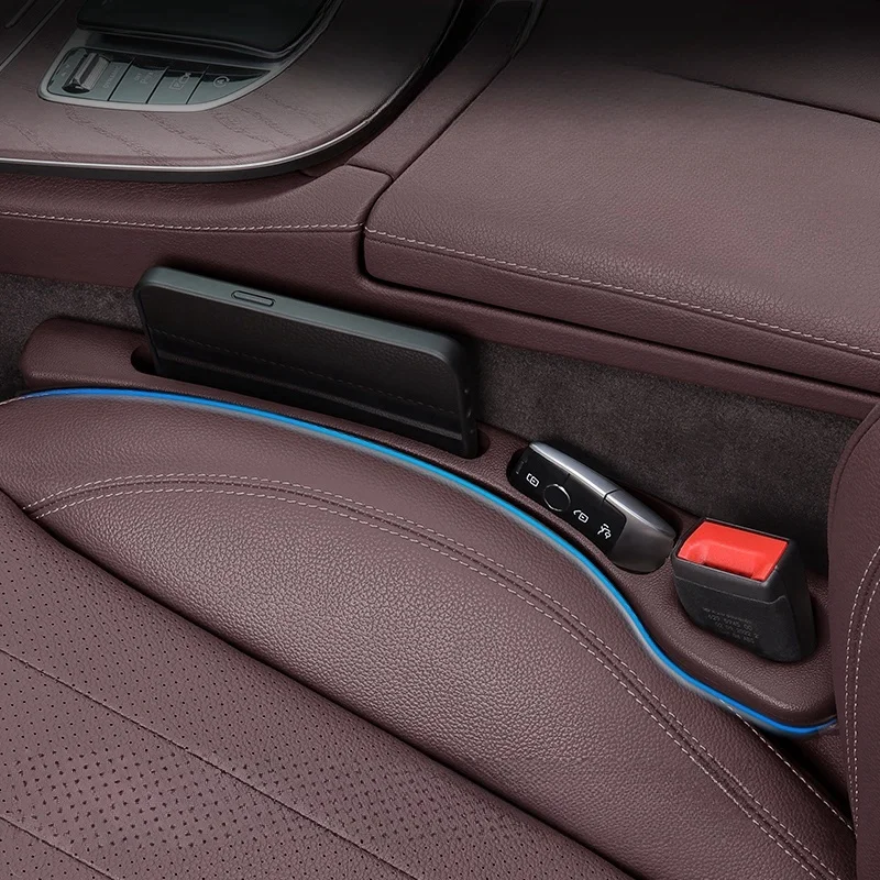 Organisateur de remplissage d'espace de siège de voiture, 2 pièces, bande de bouchon d'espace de siège de voiture étanche en Pu avec 2 rainures, rangement d'espace de siège, accessoire intérieur automobile