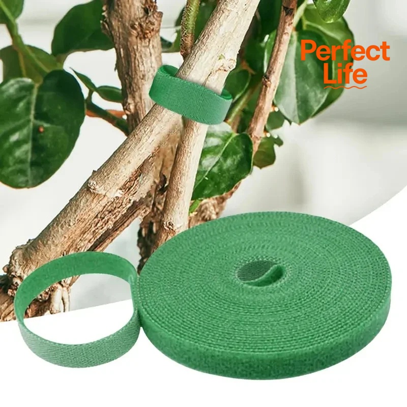 1/2Pcs Reusable Nylon Plant Hook Loop Ties Green Fastener Tape for Bamboo Cane Wrap Support Home Garden Accessories