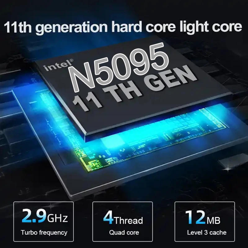15.6" Laptop 1080P Gaming Notebook Intel Celeron N5095 4 Core 12G RAM 1TB SSD Full Size Backlit Keyboard Fingerprint WiFi BT4.0
