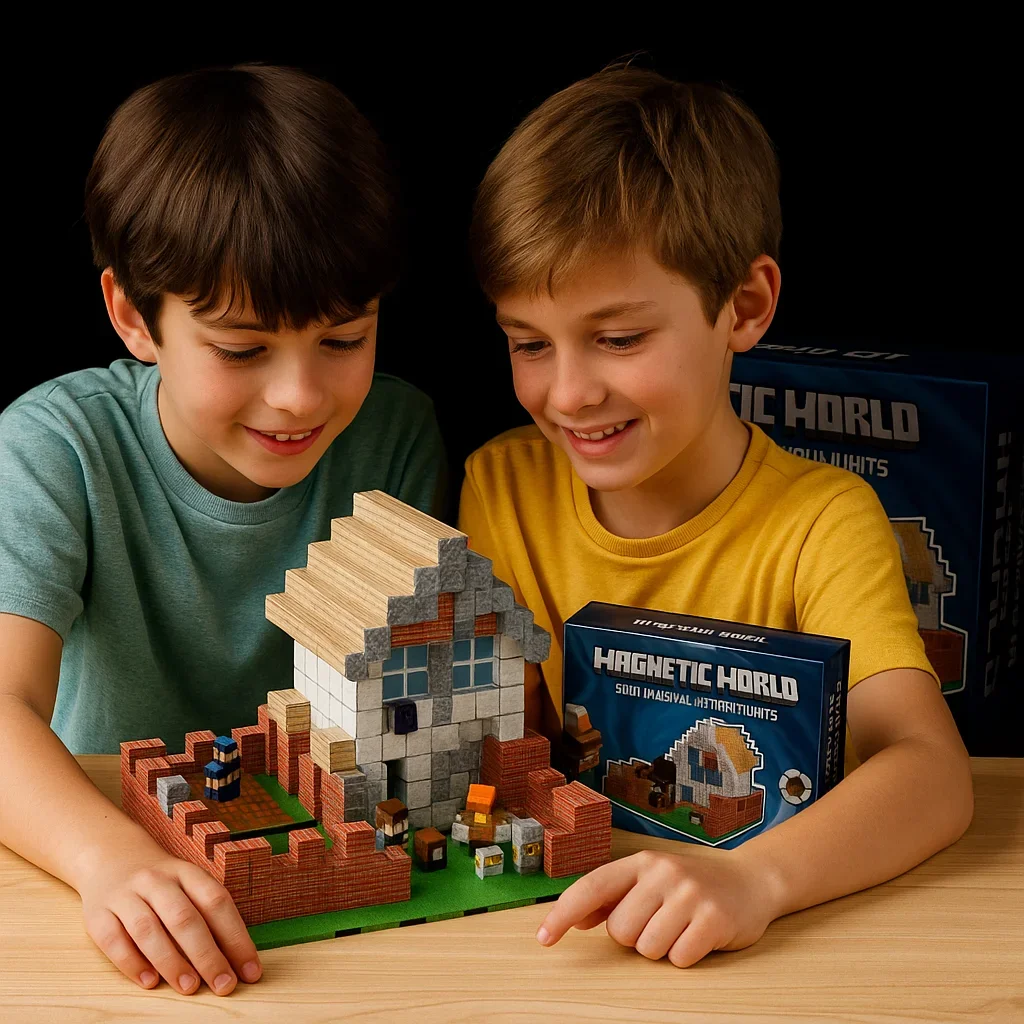บล็อกอาคารแม่เหล็ก Mine World แม่เหล็ก Cube ชุดสําหรับเด็กผู้หญิงเด็กอายุ 3 + DIY พิกเซลสไตล์เด็ก STEM Baseplates ของเล่น
