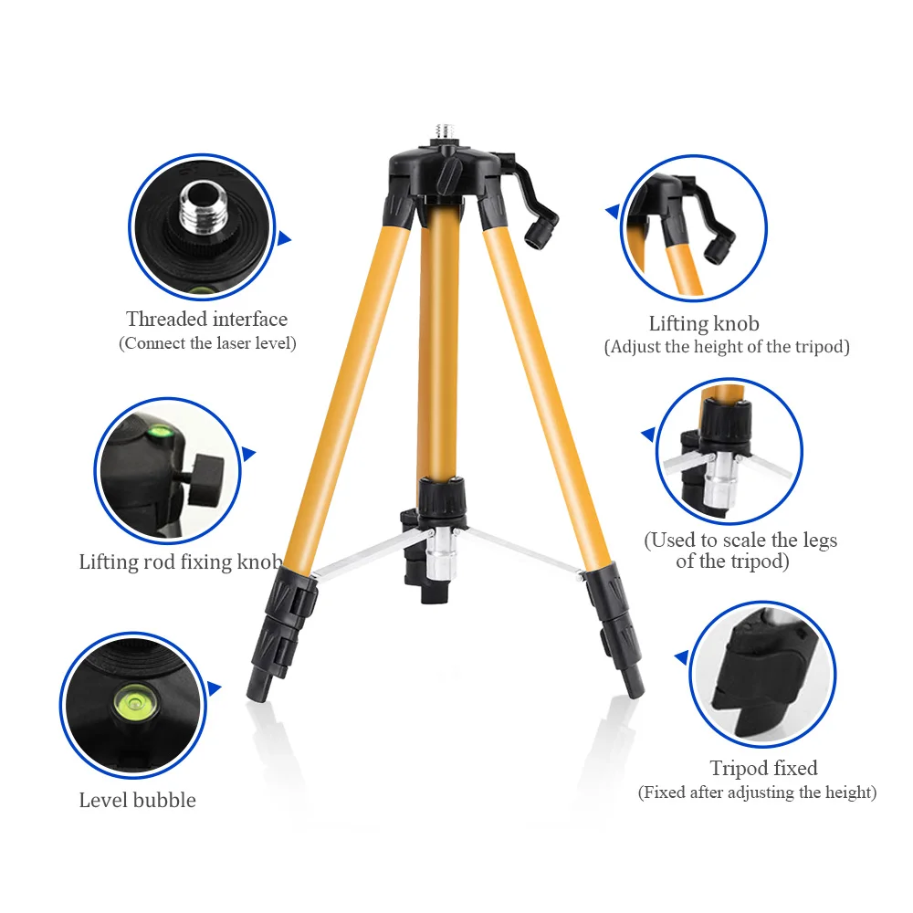 Staffa metallica ad altezza regolabile per treppiede a livello laser da 1,2/1,5 m con adattatore da 5/8" Rivestimento anticorrosione штатив для лаз kovн у upoн
