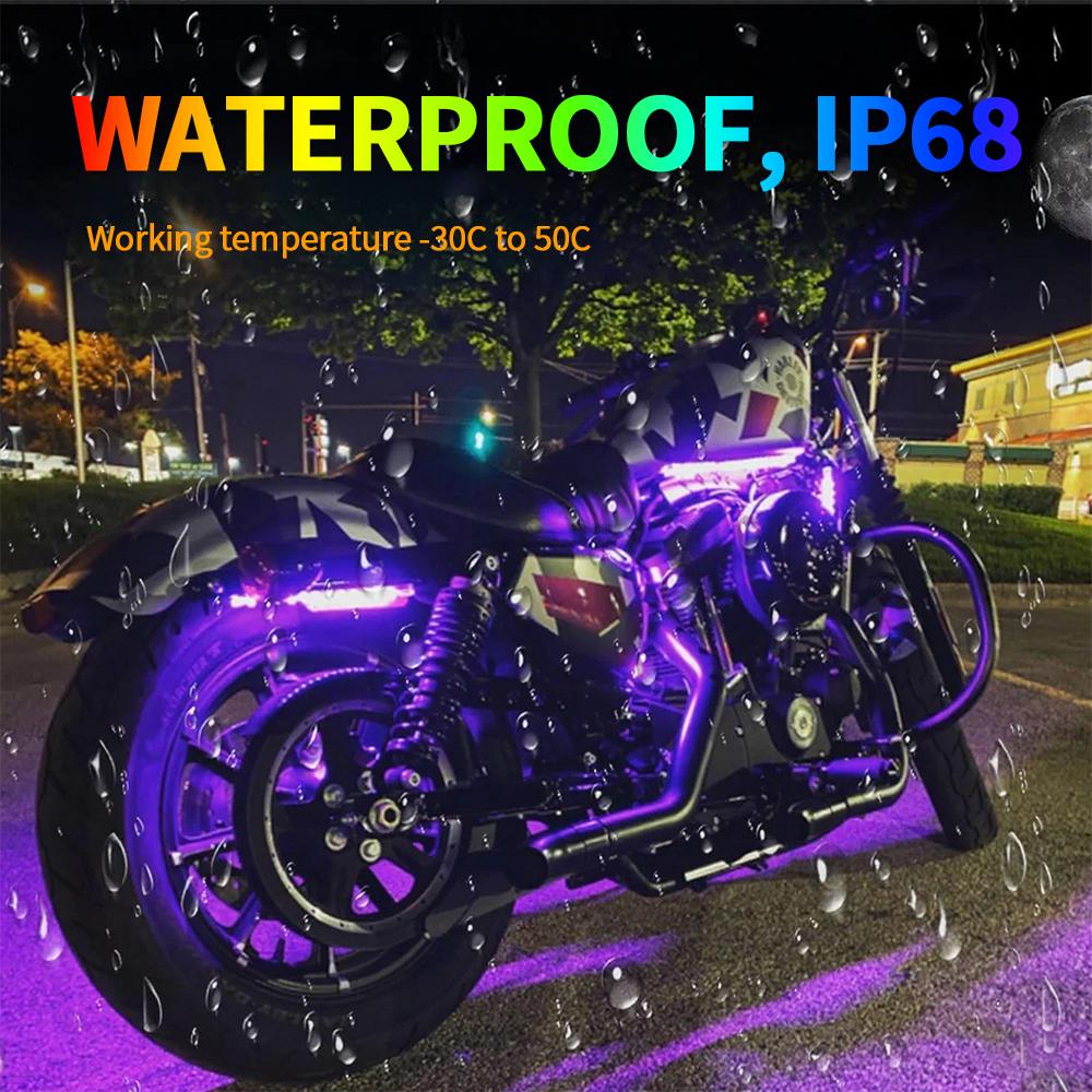 Motordecoratie Strip Motor Draadloze afstandsbediening Muziek APP Controle Auto RGB Sfeer Decoratieve lamp