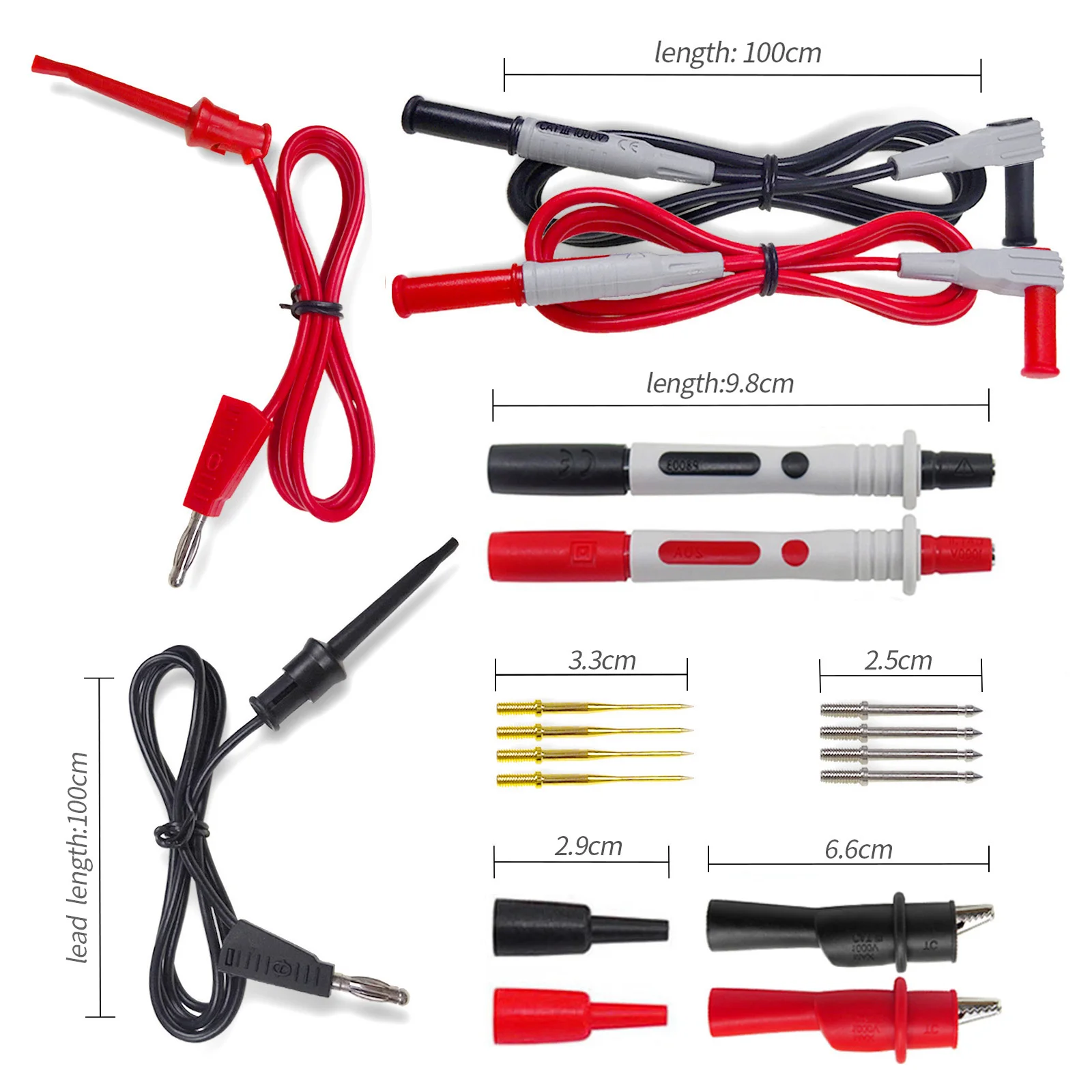 Medidor Multímetro Universal Accesorios Medidor Pluma Línea de Silicona Punta Especial Sonda Medidor Pluma Línea de Prueba 1 Set