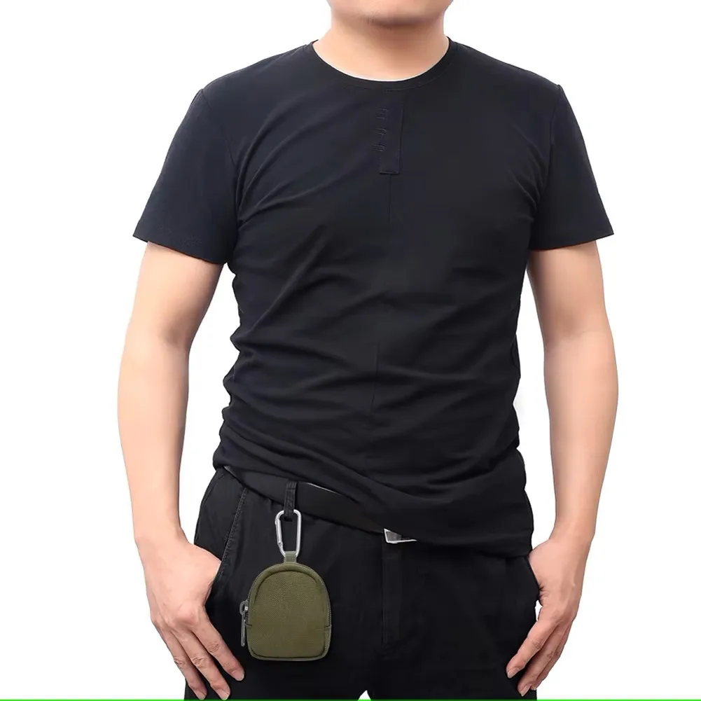 ยุทธวิธี EDC Key เอวกระเป๋ากลางแจ้งเหรียญกีฬาแบบพกพาหูฟังป้องกันกระเป๋า