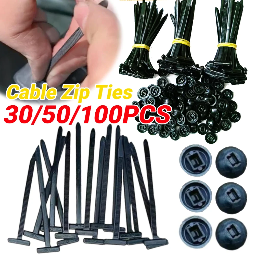 50/100 Uds bridas de nailon para cables autoblocantes bridas de cremallera resistentes hebilla de brida para cables Universal para uso en interiores y exteriores