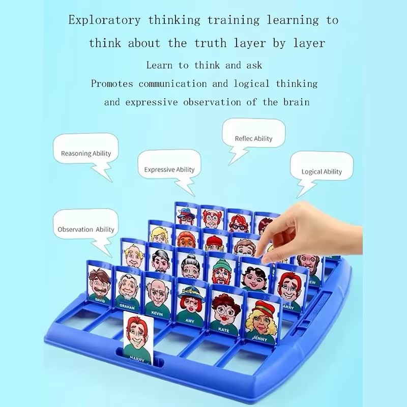 Adivinhe quem eu sou jogo de tabuleiro brinquedo raciocínio lógico pai-filho amigo interação jogo quebra-cabeça brinquedos para menino menina presentes
