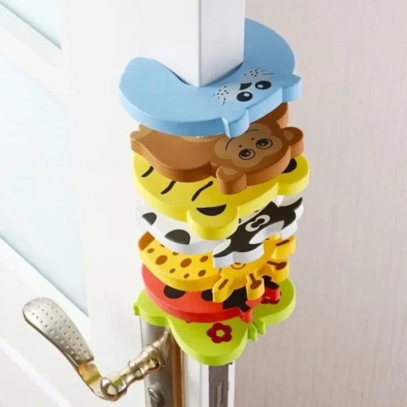 2/5pcs Child Security Protection Lock Finger Protector Baby Safety Door Stopper Anti-pinch Hand Cartoon Animal Door Block Thick