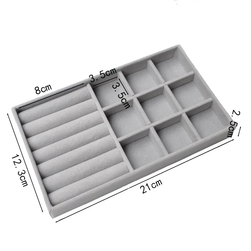 เครื่องประดับกํามะหยี่ STACKABLE ประณีตผู้ถือเครื่องประดับแบบพกพาแหวนต่างหูสร้อยคอเครื่องประดับกล่อง Organizer