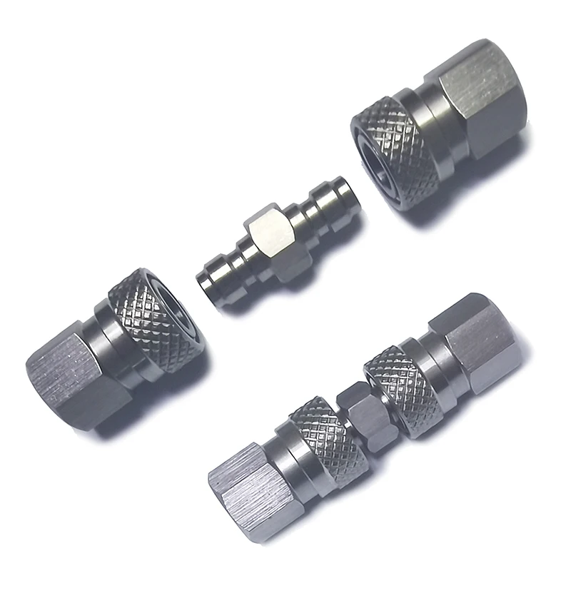 Adattatore maschio a sgancio rapido su entrambe le estremità da 8 mm, doppio maschio in acciaio inossidabile, capezzolo di riempimento HPA, accessori ad alta pressione