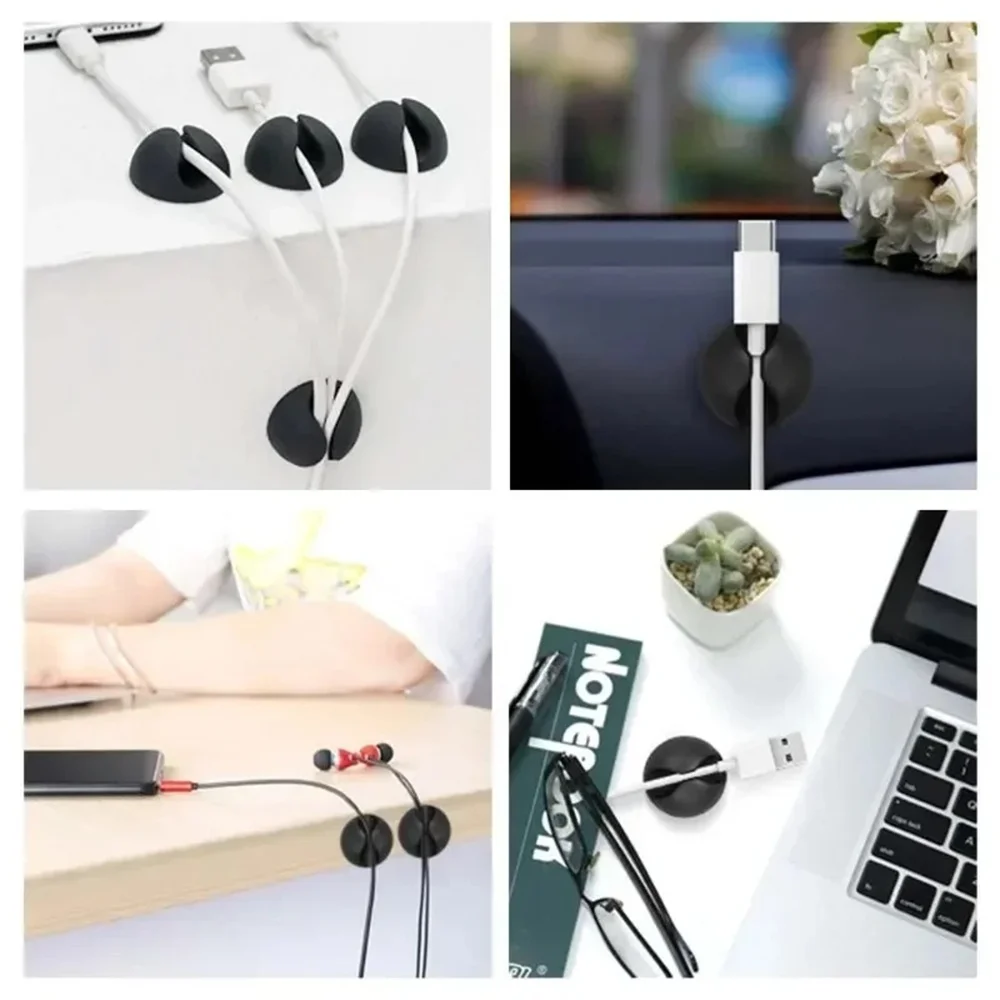 20pcs Data Cable Holders Charger Line Clip Easy to install For Computer/Tablet/Cellphone Wire Organization Household Accessories