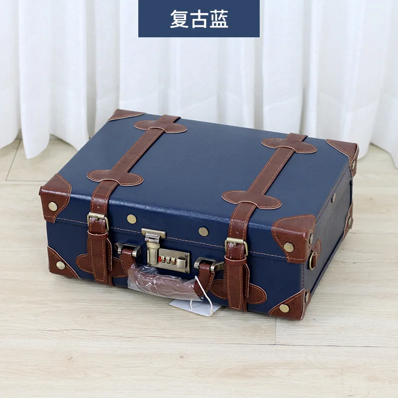 Caja de maquillaje femenina portátil retro, nueva versión coreana, caja de almacenamiento de 13 pulgadas, equipaje para estudiantes, mini regalo portátil, 2024