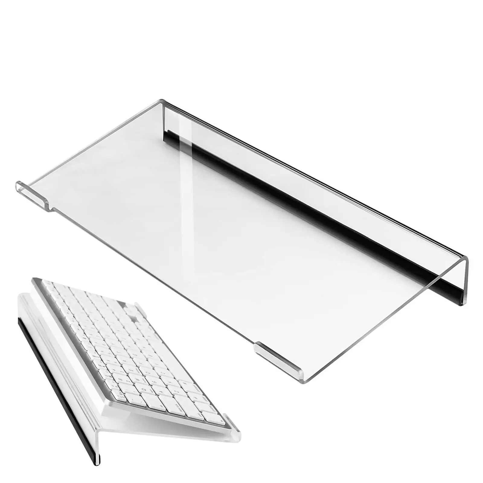 1 pz supporto per tastiera per computer supporto per tastiera inclinato in acrilico trasparente supporto per tastiera da scrivania antiscivolo per scrivania da ufficio a casa