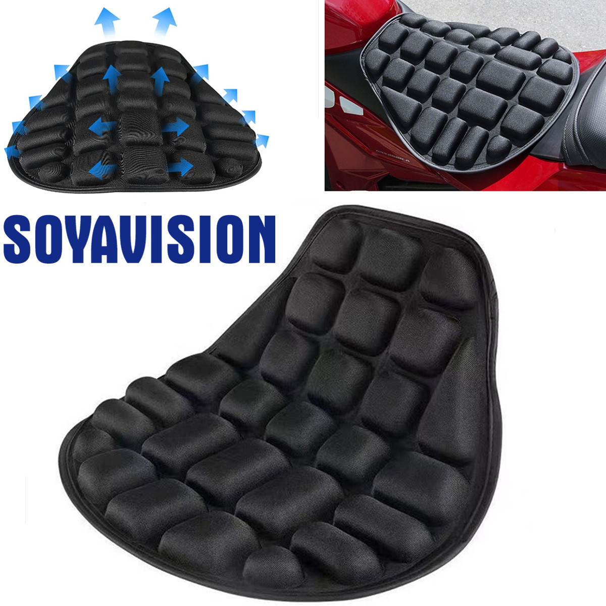 Cojín de asiento de motocicleta EVA, funda de asiento suave y transpirable, antideslizante, Universal, para Motor de bicicleta eléctrica y Scooter