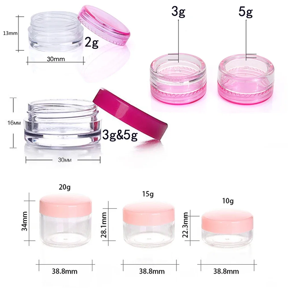 10 Chiếc Trống 2G-20G Du Lịch Nhỏ Nhiều Màu Sắc Có Nhựa Trong Mỹ Phẩm Nồi Bình Có Nắp Đậy Dành Cho mặt Dưỡng Môi Hộp Đựng