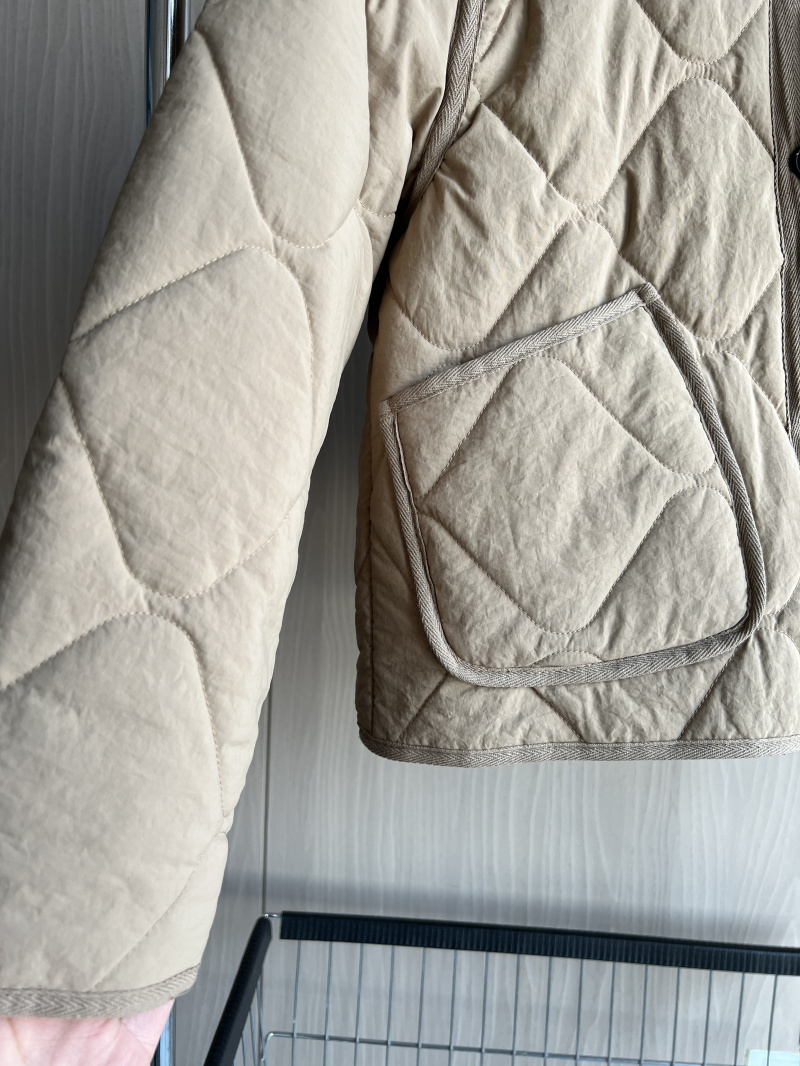 ETJ 2025 Lente nieuwe dames vintage ronde hals gewatteerde katoenen gewatteerde losse versie van gewatteerde vrijetijdsjas