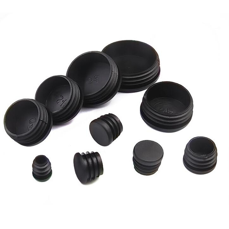 10 Teile/los Neue Kunststoff Möbel Bein Stecker Schwarz Runde Stahl Rohr Rohr Blindung End Kappen Einsatz Plugs14-76mm Dekorative staub Abdeckung