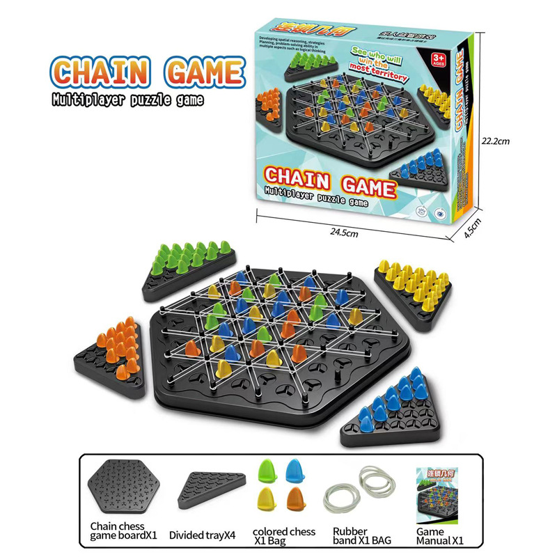 Keten Driehoek Schaakspel Triggle Rubberen Band Spel Educatief Interactief Spel Battle Set Voor Familiefeest Cadeau