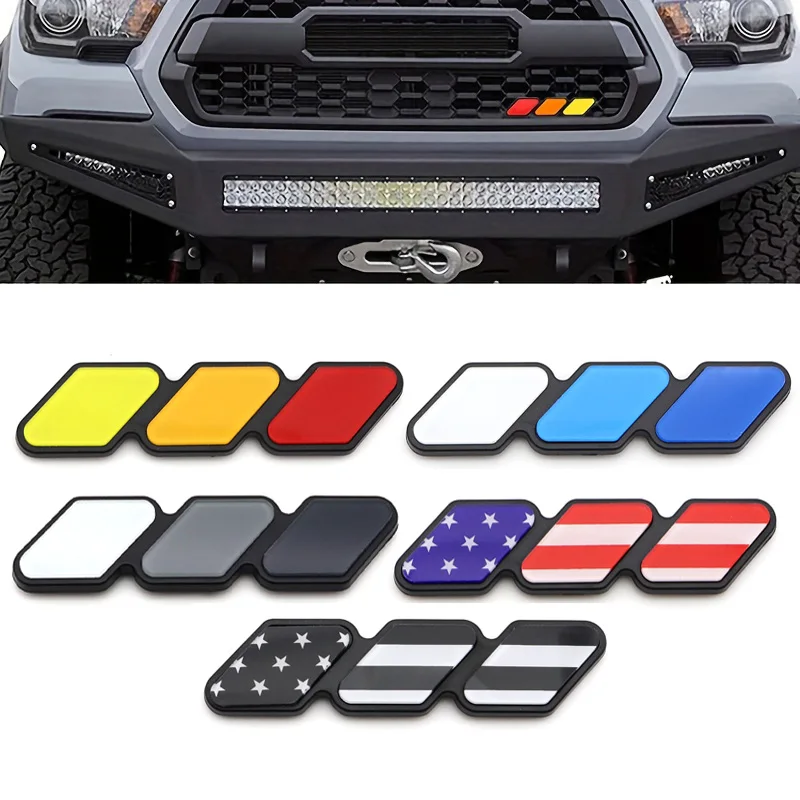 Strip Air Inlet Grille Badge para Toyota Tacoma Tundra 4Runner Highland Rav4 CHR, Emblema de 3 cores, Auto Acessórios Do Carro