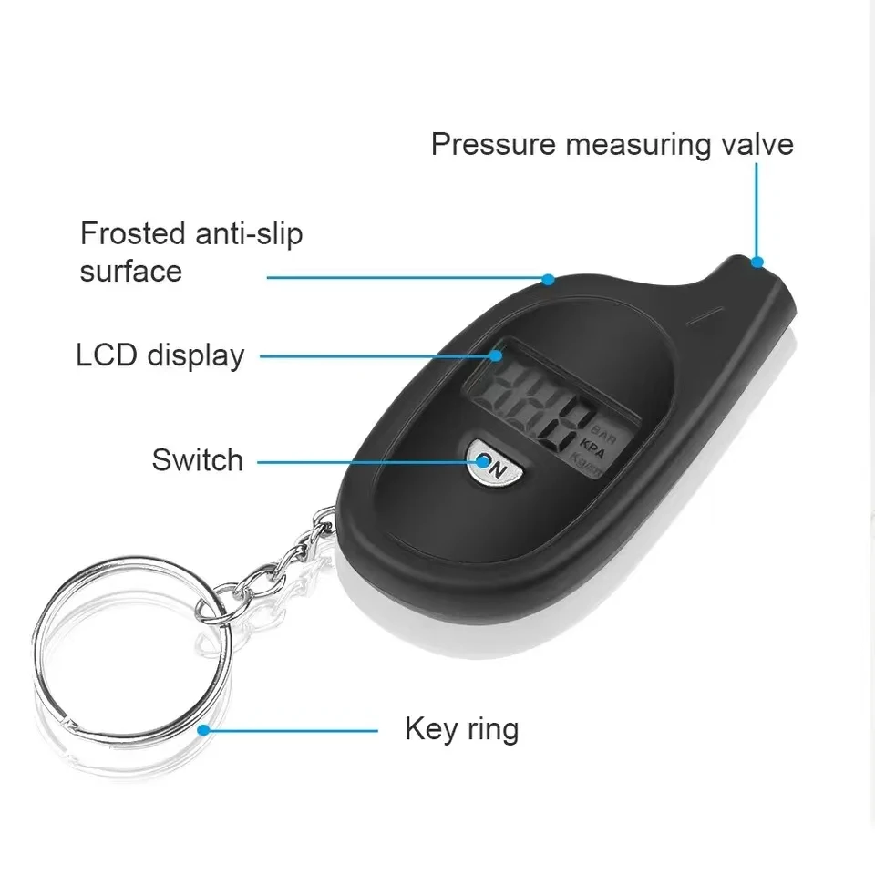 Manometro per pneumatici digitale con Display LCD misuratore di pressione dell'aria per pneumatici per Auto misuratore di sicurezza per pneumatici per moto Auto strumenti di prova per allarme di sicurezza per pneumatici