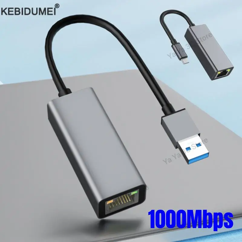 KEBIDUMEI USB Type C к RJ45 Сетевая карта USB-C к RJ45 100/1000 Мбит/с Lan Интернет-адаптер для ПК Настольные компьютеры Аксессуары для ноутбуков