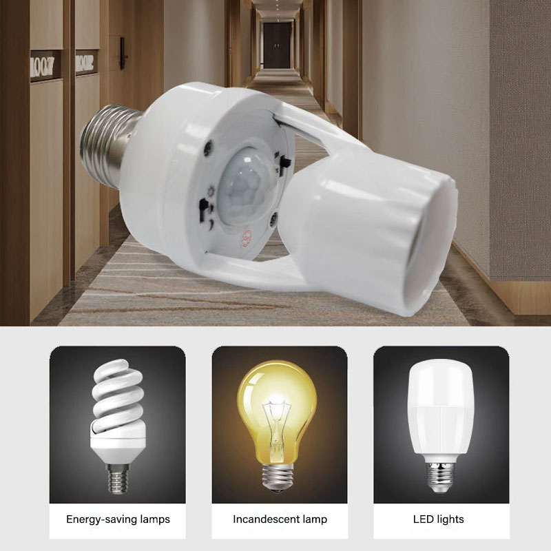 AC85-265V Bewegingssensor Lampkop Basis E27 Schakelaar Lamphouder Socket Adapter Converter Menselijke Inductie Infrarood Lichaamssensor