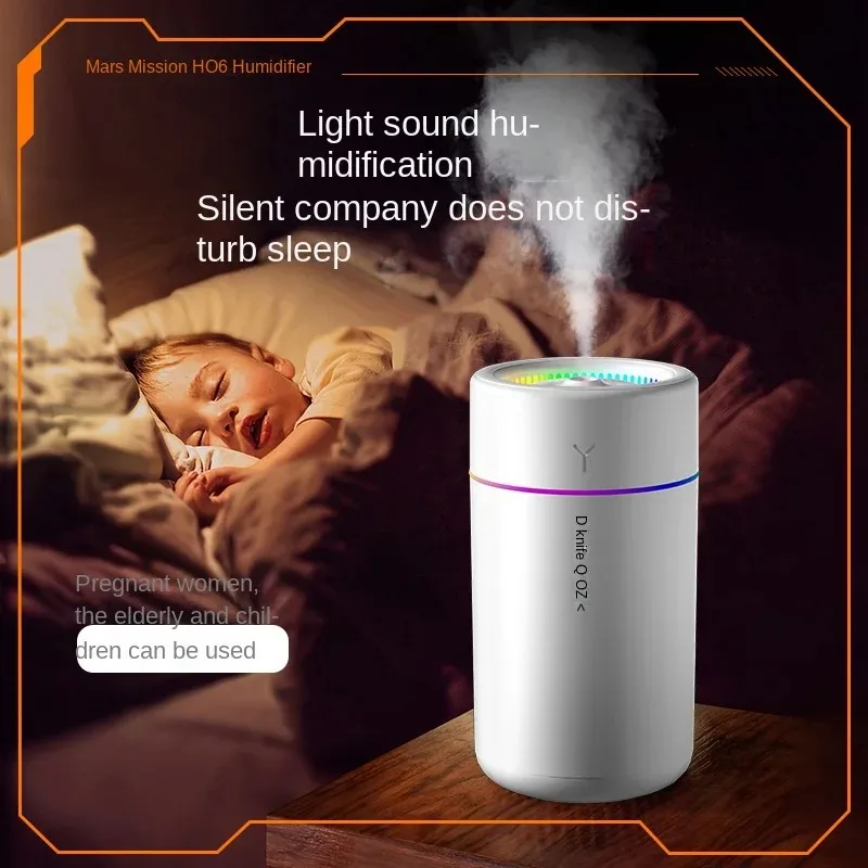 280ML Mini Air Humidifier Large Fog Volume Colorful Light Silent Aroma Diffuser Essential Oils Aromatherapy for Home Car Bedroom