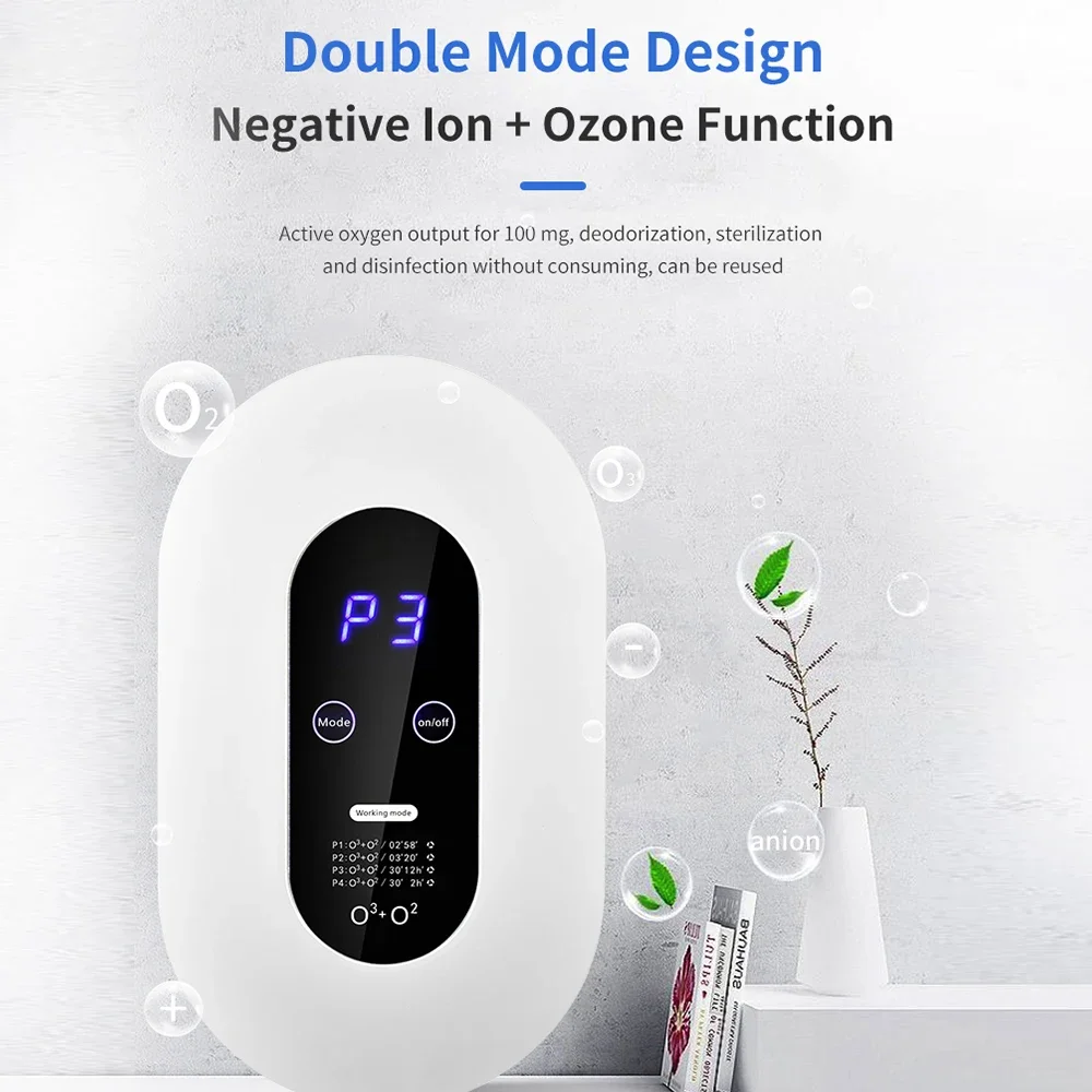 Negative Ion Air Purifier Ozone Generator Sterilize Smart Formaldehyde Deaerator Kitchen Toilet Deodorant Pet Room Deodorizer