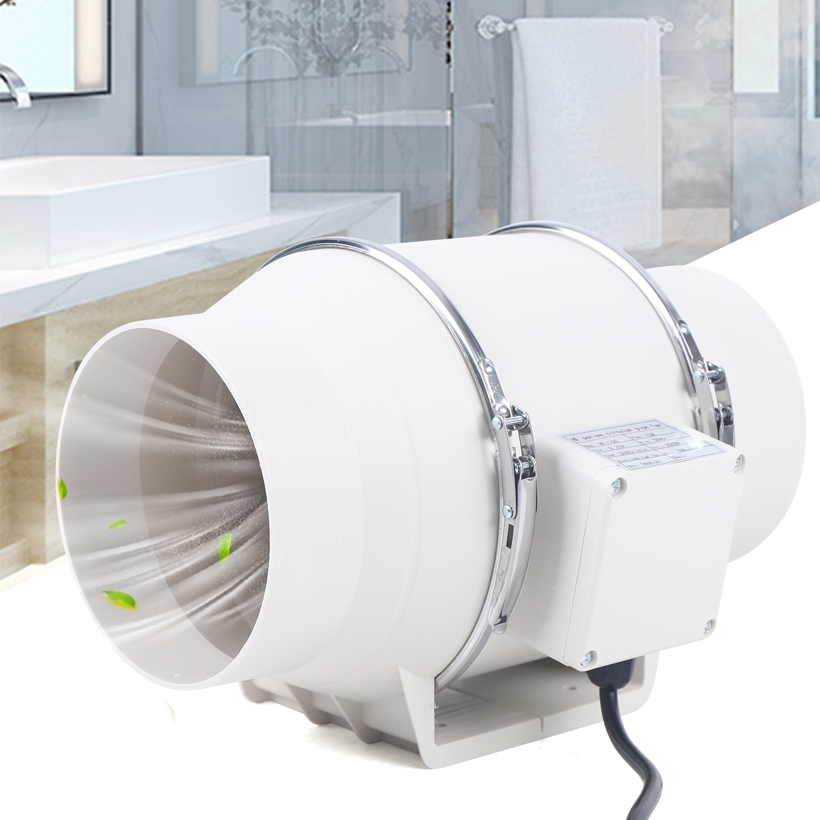 220 V 75 W Rohrventilator mit Kugellagern, belüfteter Rohrleitung, 2600 U/min, für Zuhause, Hotel, Lager