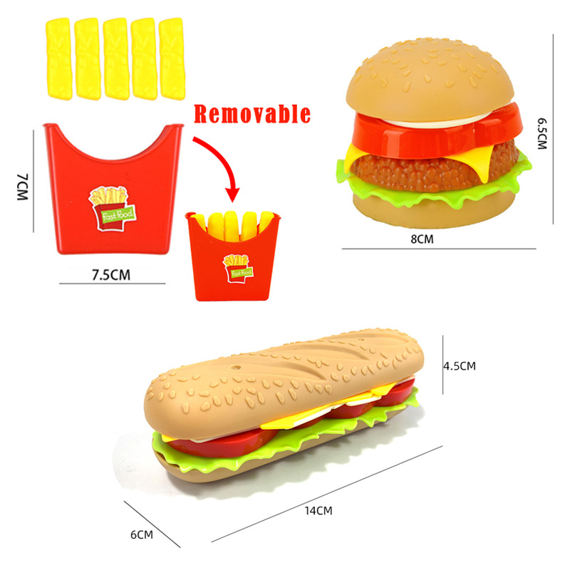 Simulation Hamburger Spielzeug für Kinder Pretend Spielen Kochen Chips Pizza Westlichen Lebensmittel Küche Kochen Gerichte Spielzeug Set Mädchen Bildung