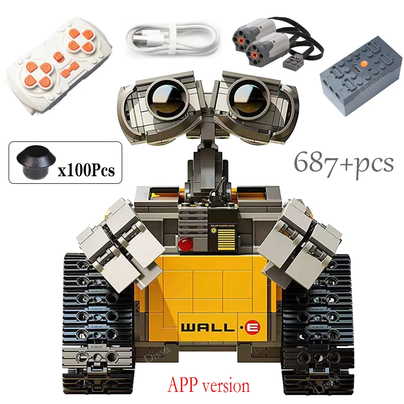 687 Miếng Disney Tường E Cao Cấp Ứng Dụng Cơ Giới RC Robot Chức Năng Nhân Vật Kỹ Thuật Khối Xây Dựng Dành Cho Trẻ Em đồ Chơi Quà Tặng