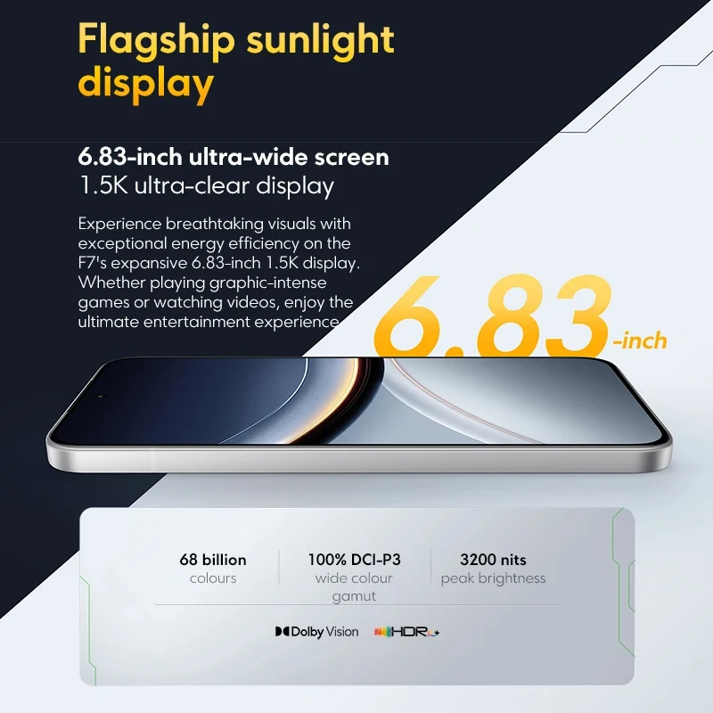Smartphone POCO F7 versão global Snapdragon ®   8s Gen 4 90W 6500mAh Bateria 6,83" 1,5K AMOLED Display 50MP Câmera 5G NFC