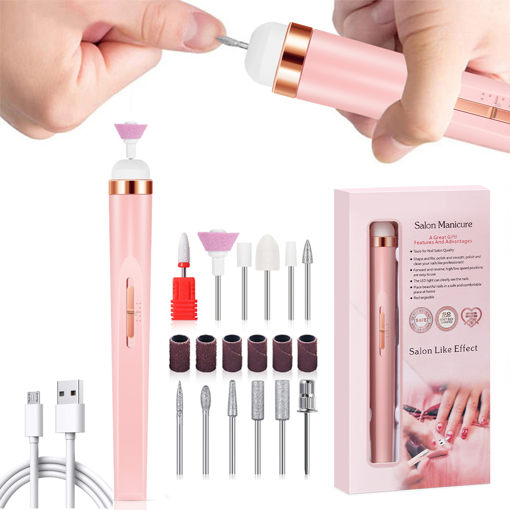 LULAA juego de manicura portátil, conjunto completo de herramientas profesionales de manicura y pedicura para exfoliación y pulido para salón de uñas