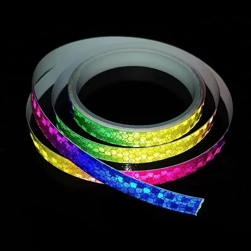 1cm * 8m adesivos de bicicleta fita reflexiva fluorescente mtb tiras de bicicleta fitas de ciclismo para capacete motocicleta scooter acessório