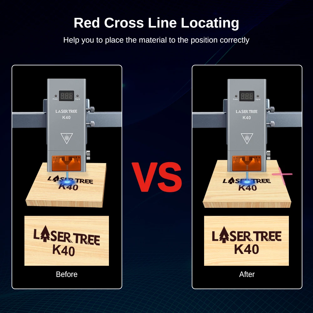 LASER TREE 40W Laser Module with Air Assist 8pcs Diodes 450nm TTL Blue Light Laser Head for Laser Engraver Cutter Tools