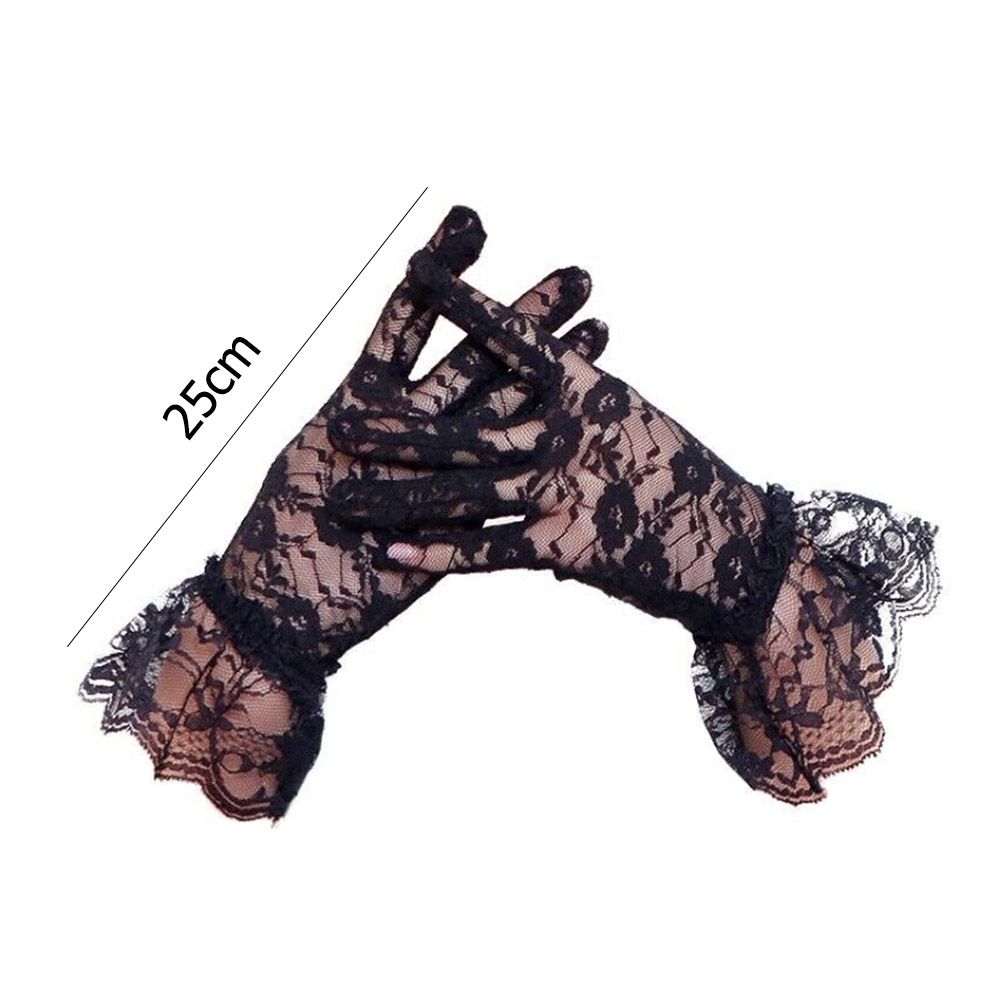 Guantes de encaje de alta calidad para mujer, accesorios de mitones de dedo completo para fiesta, novedad