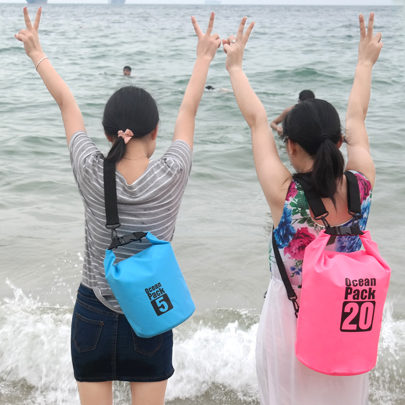 500D ว่ายน้ํากันน้ํากระเป๋ากระสอบ 2/5/10/15/20/30L กันน้ําลอยเกียร์แห้งกระเป๋าสําหรับพายเรือตกปลาล่องแก่งว่ายน้ํา