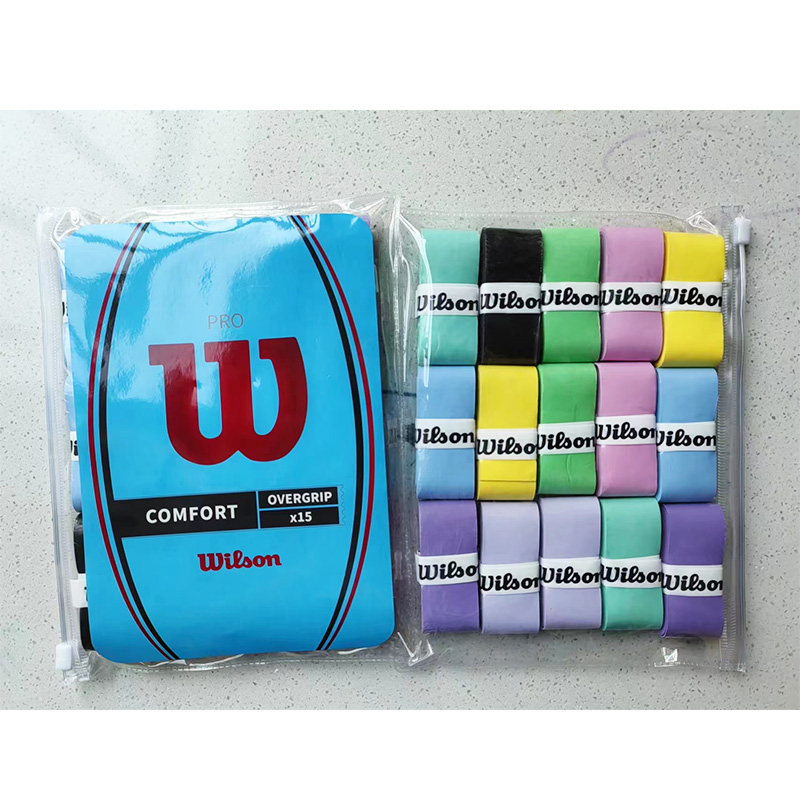 15PCS Wilson ไม้เทนนิส Overgrip เหงื่อ Band Absorption Grip PU แบดมินตันแร็กเก็ต Handle Grip เทนนิส Griptape พาเดลแร็กเก็ต Grip