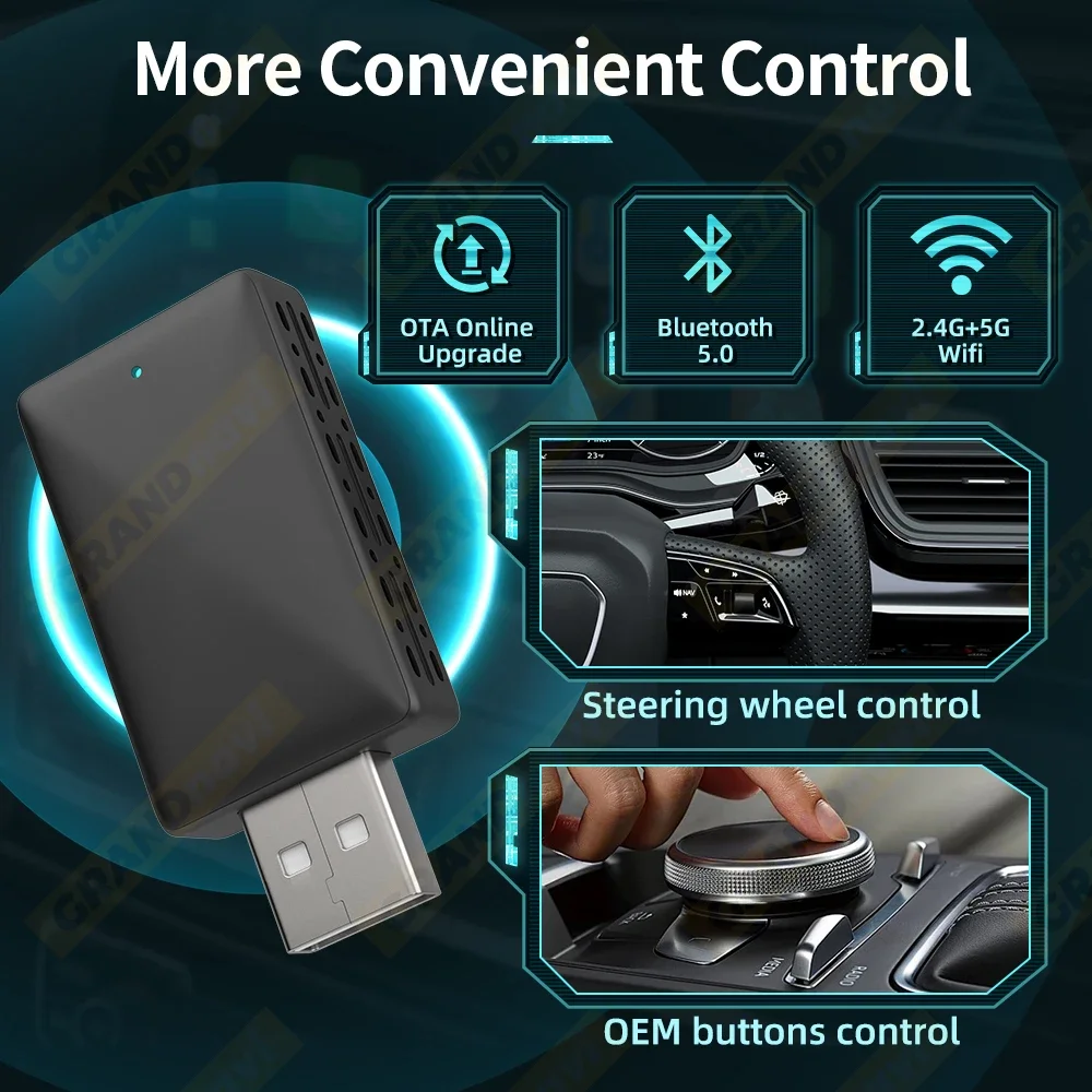 NEW Wireless CarPlay Android Auto Adapter USB Dongle Smart Mini Box Plug And Play Universal For VW Toyota Nissan Honda Ford Benz