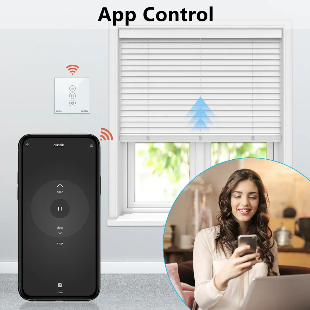 LoraTap ZigBee cortinas persianas interruptor Control Motor conectado Google Home Alexa ventana eléctrica Tuya Smart Life