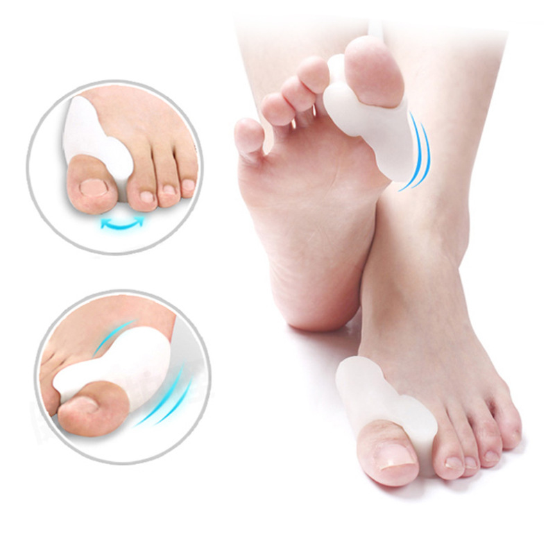 2 pçs silicone gel polegar corrector joanete pé dedo do pé hálux valgus protetor separador dedo alisador ajustador ferramenta de cuidados com os pés