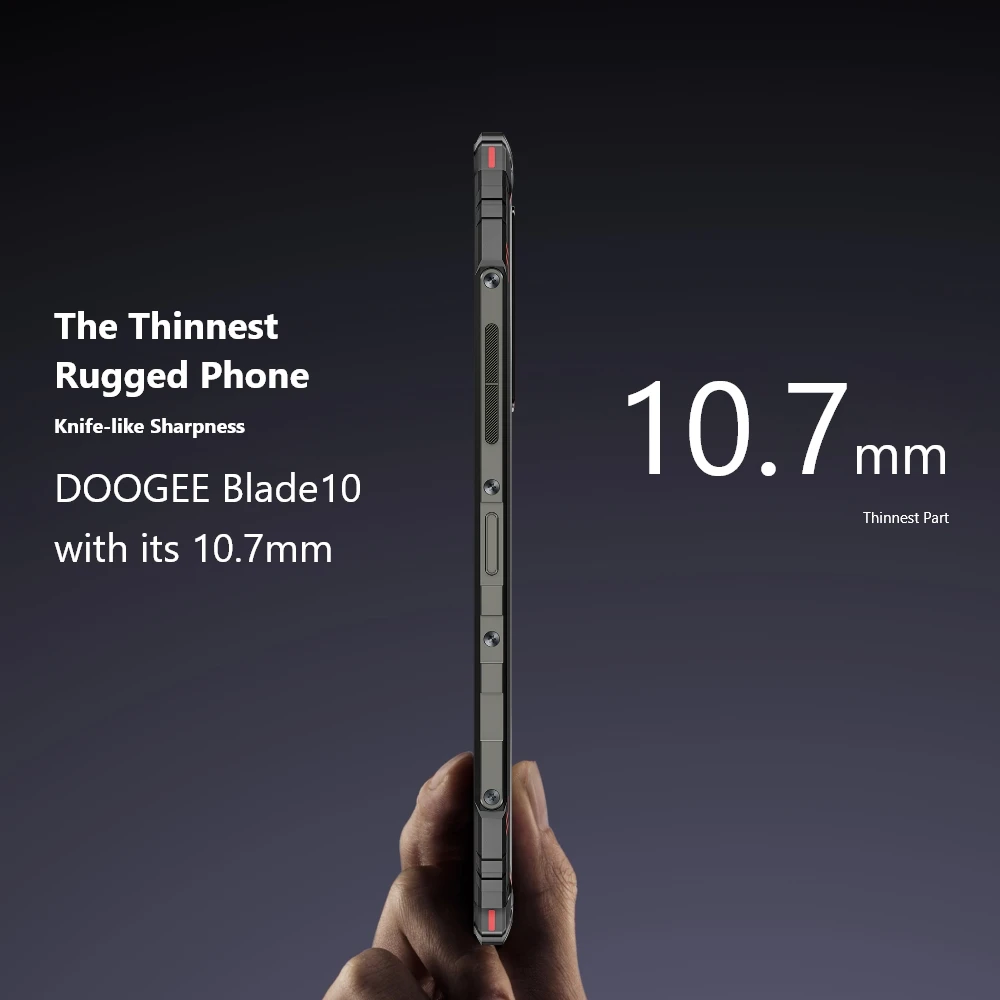 Versión Global DOOGEE 6,56 "Blade10 teléfono resistente pantalla IPS de 90Hz 4GB + 128GB Octa Core Ultra delgado Android 14 desbloqueo facial 5150mAh