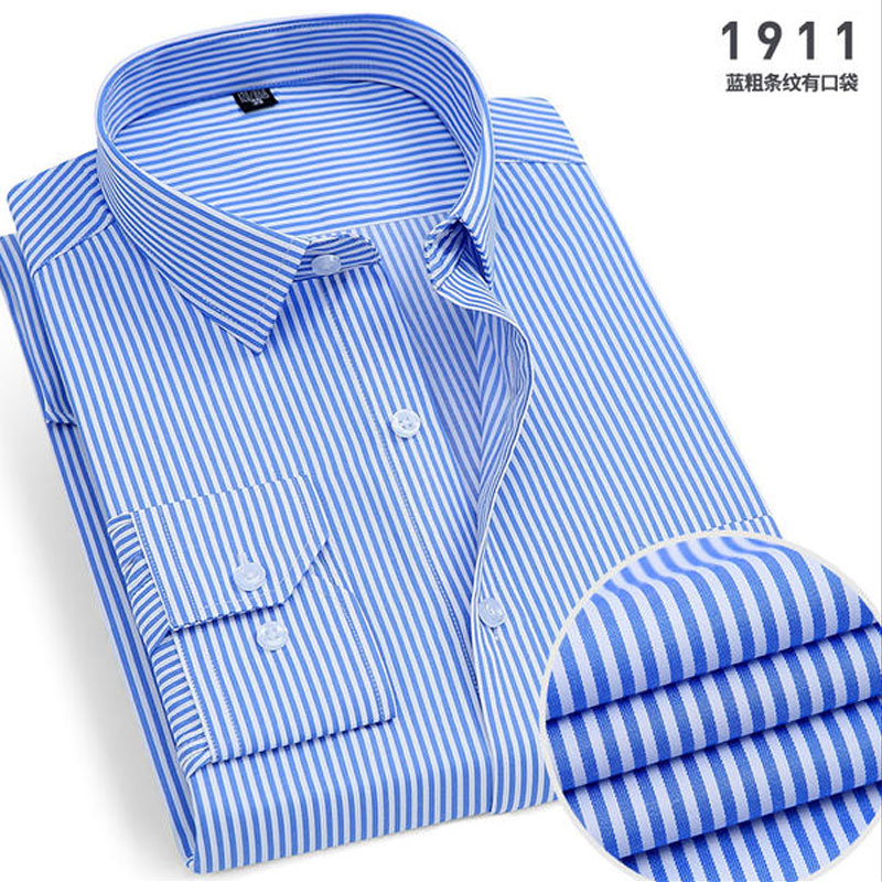 Camisa de manga larga para hombre, informal, de negocios, color sólido, a rayas, a cuadros, primavera, verano, planchado libre, todo ajuste, herramientas cómodas
