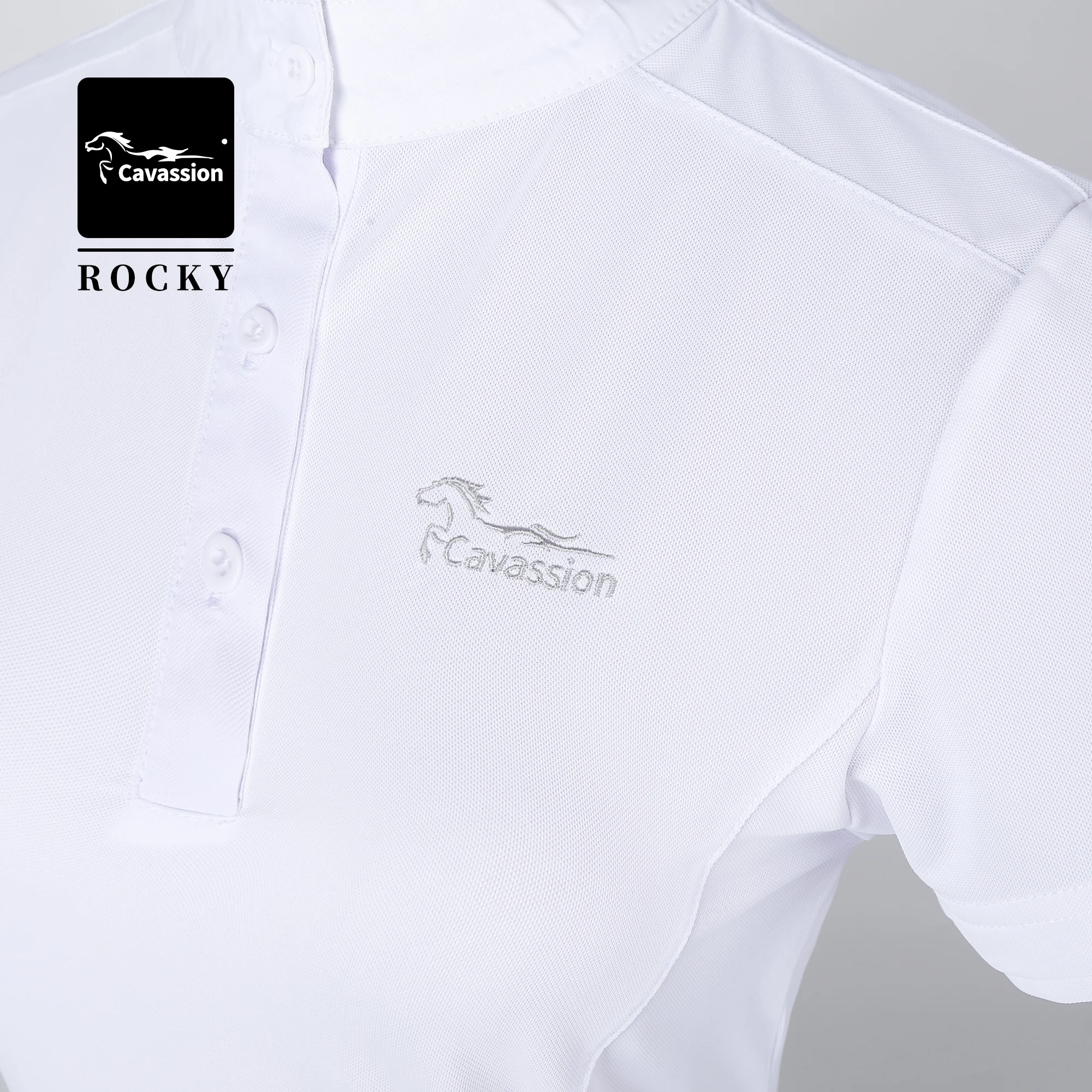 子供用乗馬Tシャツ,白,競技用乗馬用品,子供用半袖コート,女の子用