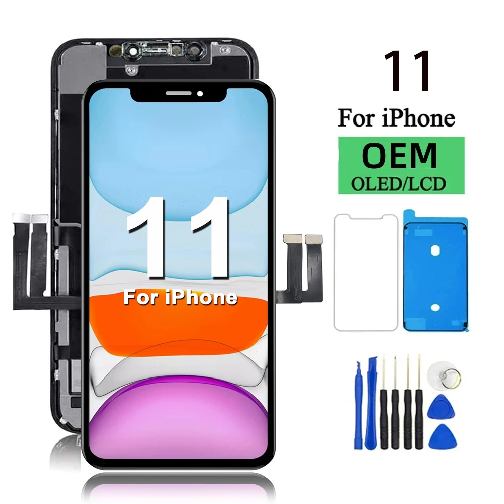 Pantalla OLED para iPhone 11 Pantalla LCD MONTAJE DE digitalizador con Pantalla táctil para iPhone 11 Reemplazo de Pantalla LCD