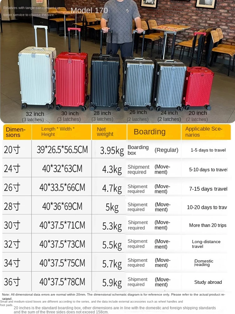 กระเป๋าเดินทางโพลีเอสเตอร์อเนกประสงค์, กระเป๋าเดินทางขนาด20/24/30/36นิ้วกระเป๋าเสื้อผ้ากระเป๋าเดินทางขนาดใหญ่