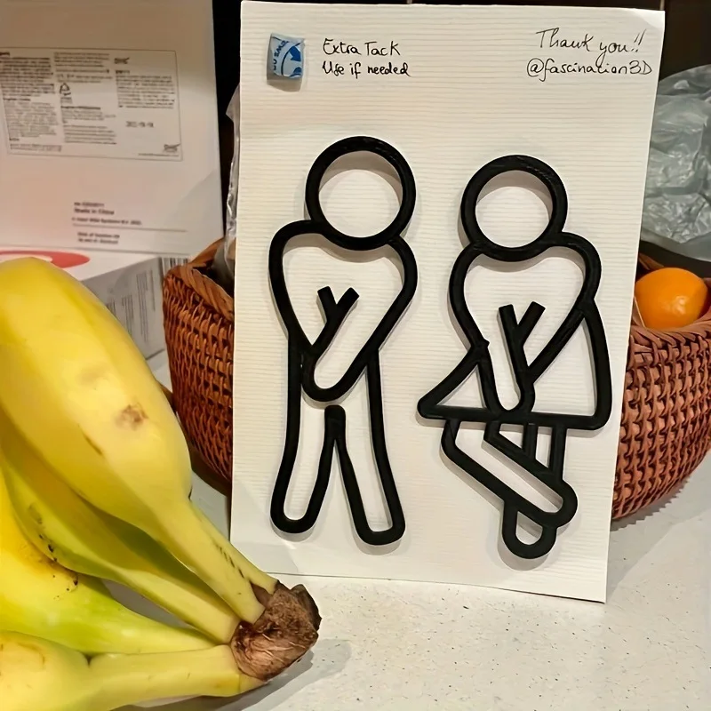 Decoración de señales de puerta de WC, letreros de baño modernos para hombres y mujeres, letreros de inodoro, decoración de contorno, piezas colgantes, inodoro de invitados, Baño