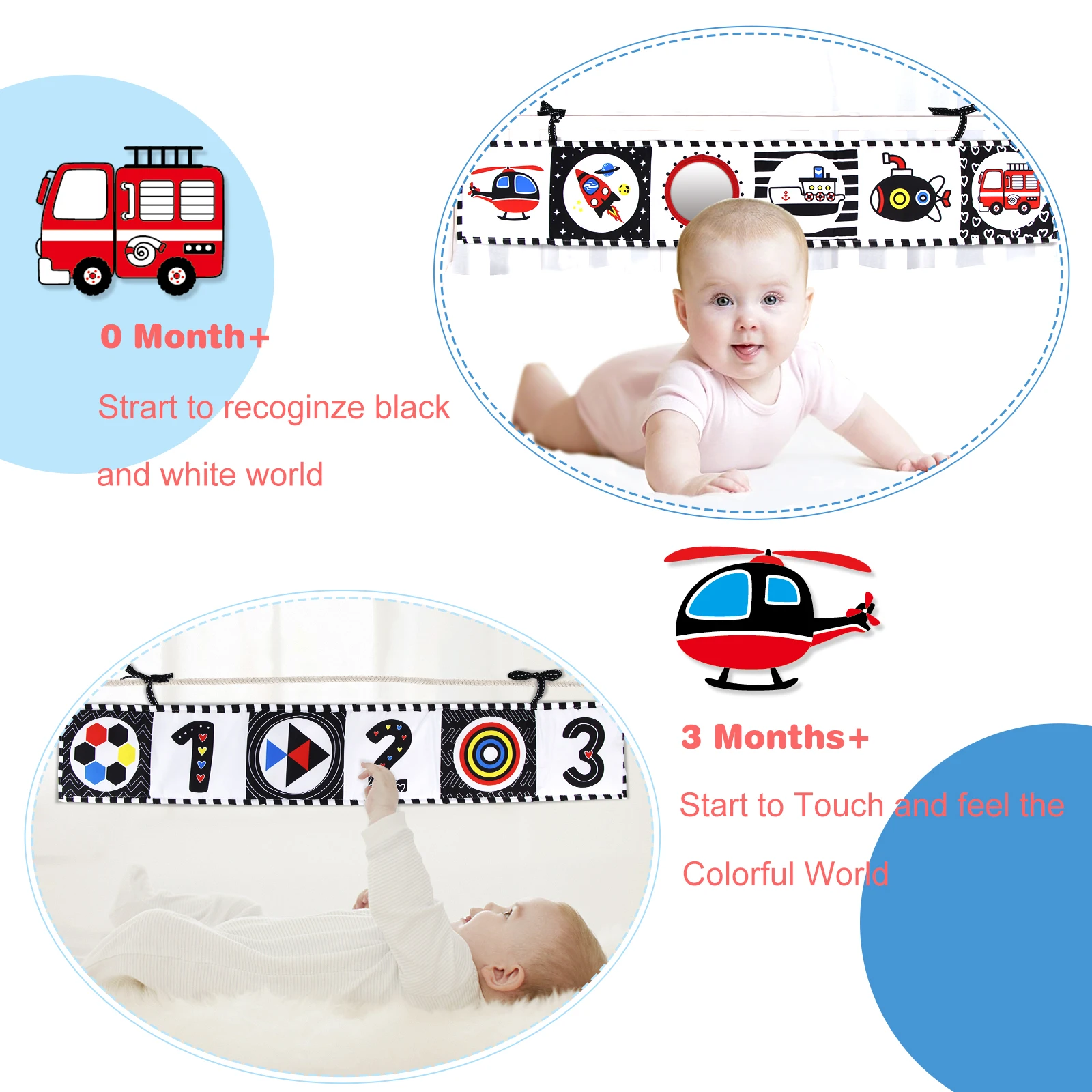 Sensory หนังสือสีดําและสีขาวสัตว์หนังสือความคมชัดสูงของเล่นเด็กทารกแรกเกิด 0-12 เดือนของเล่น Montessori หนังสือเด็ก