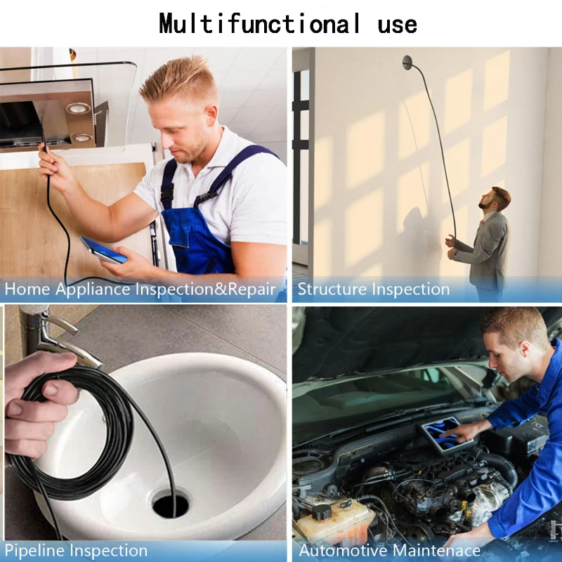 3.5M 5M 10M Dây Mini Camera Nội Soi Ống Kính 5.5Mm Cho Android Type-C/USB borescopes Chống Nước Đèn Led Chiếu Sáng Kiểm Tra Camera