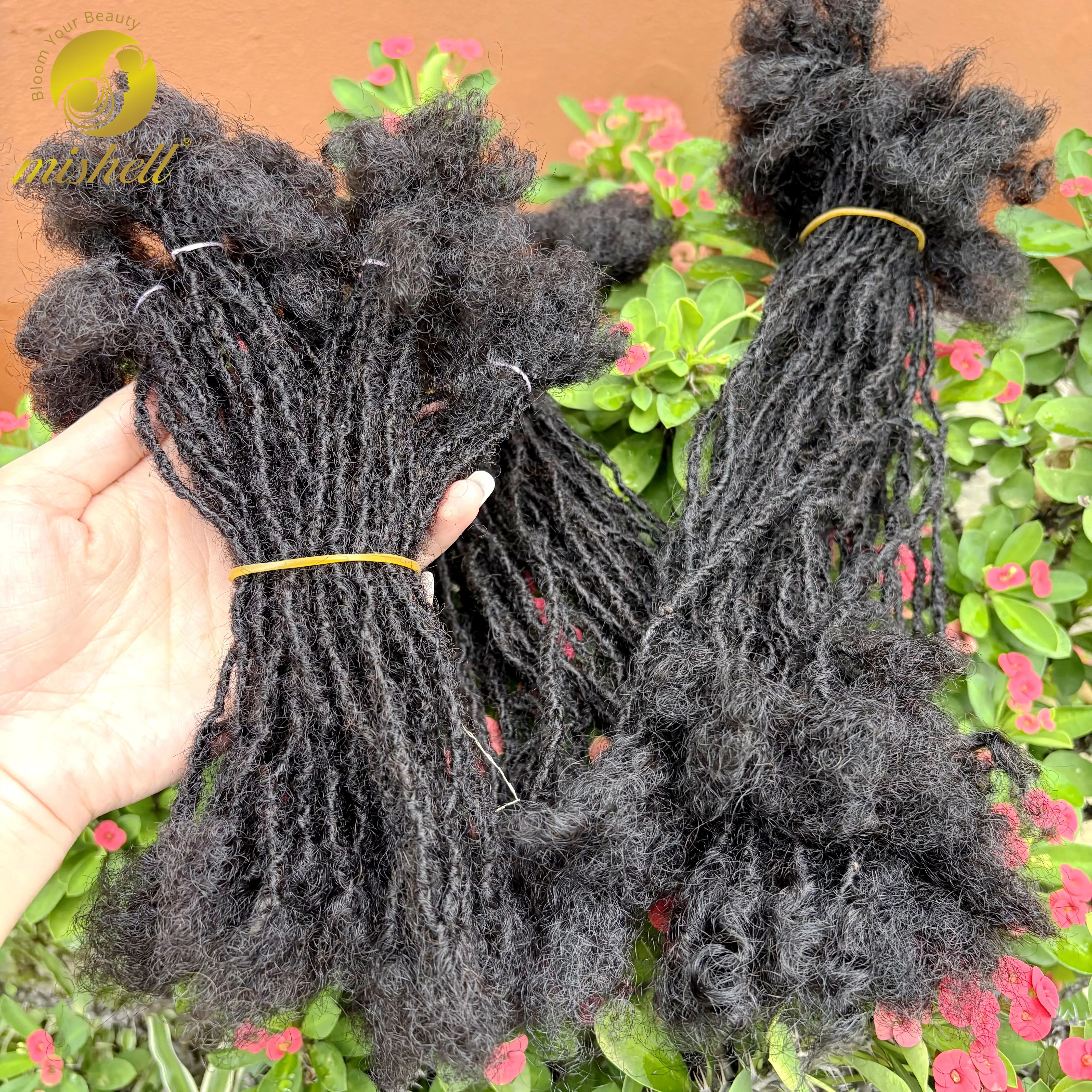 0.2cm artesanal inter loc extensão sisterlocks 100% cabelo humano permanente micro locs extensões natural olhando macio dreadlock